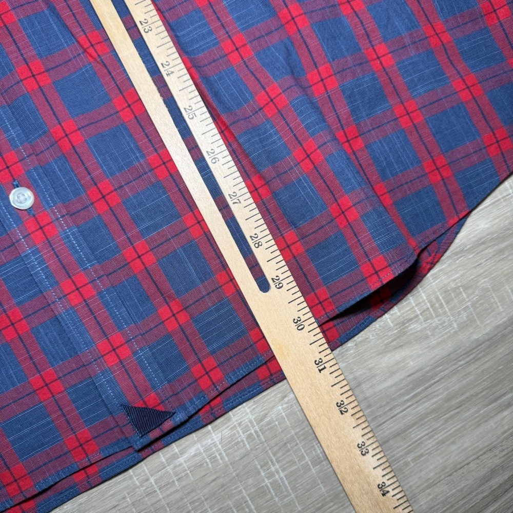 UNTUCKit Men's Red & Blue Plaid‎ Button Down Long Sleeve Shirt Casual Multicolor - Picture 6 of 6